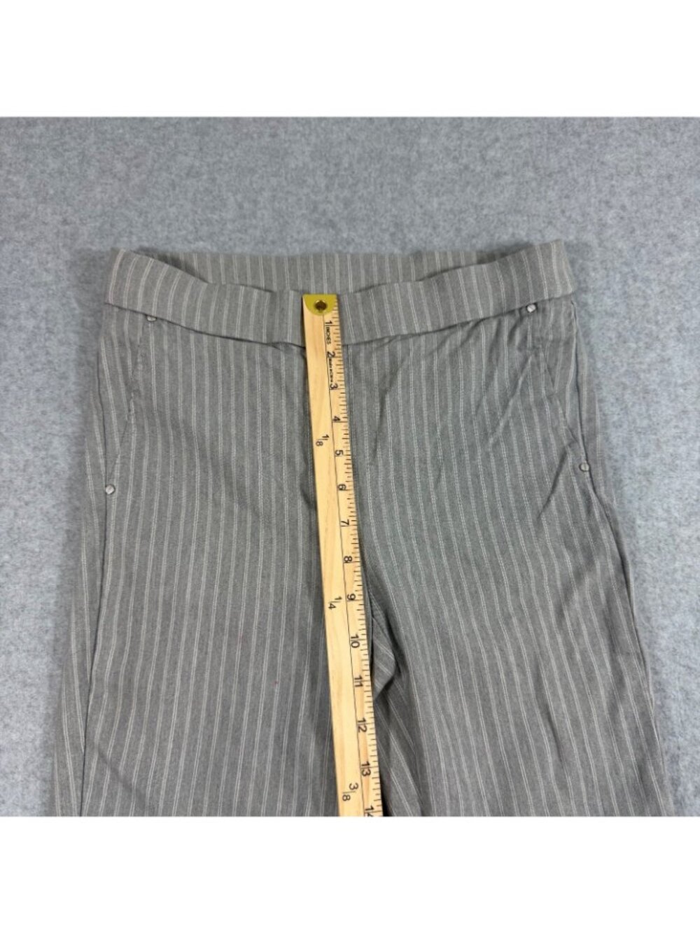 Jones New York Signature Gray Pinstripe Pull On Career Dress Pants Womens Size S - Picture 7 of 9